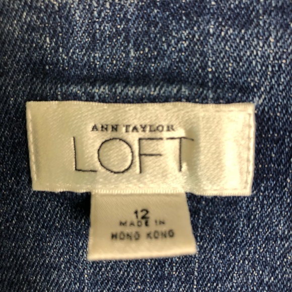 Loft Ann Taylor Denim Jean Jacket Size 12 - Picture 6 of 8